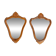 Pair of vintage Mid-Century decorative mirrors in a gold frame, Italy, 1960s.