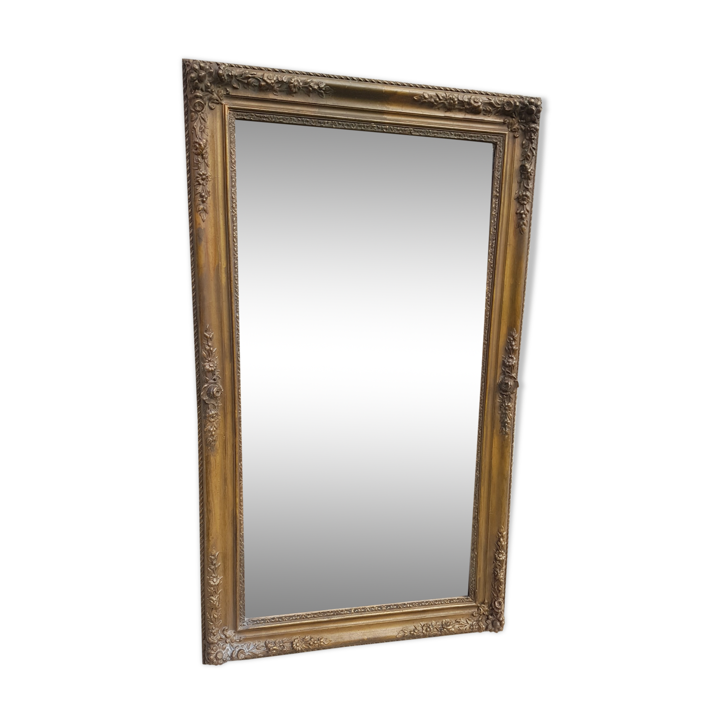 Wood mirror and gilded stucco, 19th, 124x73 cm