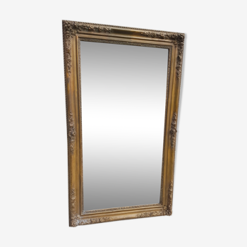 Miroir bois et stuc doré, XIXème, 124x73 cm