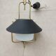 Lantern chandelier in brass and opaline glass 1940