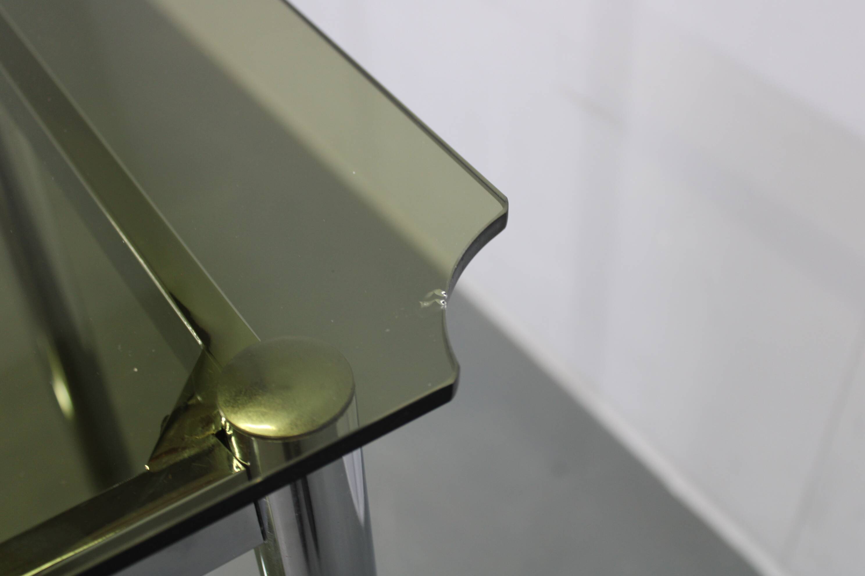 Mid-century smoked glass serving cart, Italy, 1970s