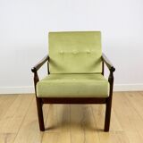 Stobrawa wooden armchair brown vintage olive - Bączyk - 2 pieces available