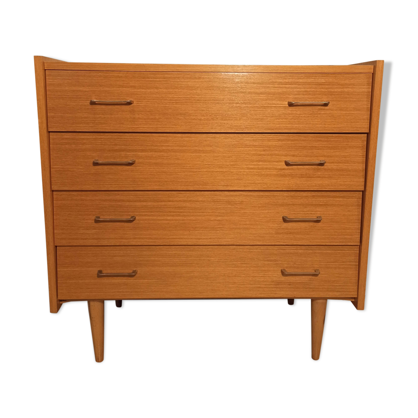 Vintage light wood commodity 4 drawers 1960
