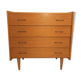 Vintage light wood commodity 4 drawers 1960