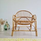 Rattan basket chair, 1960s