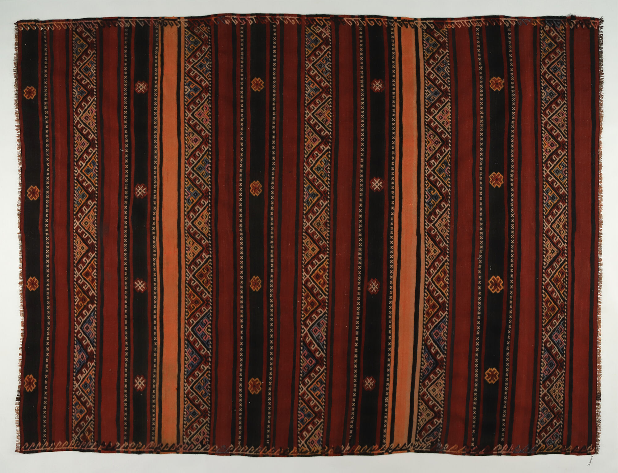 Anatolian handmade kilim rug 252 cm x 184 cm