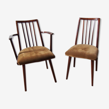 Set of a chair and a armchair, Thonet, from the 60