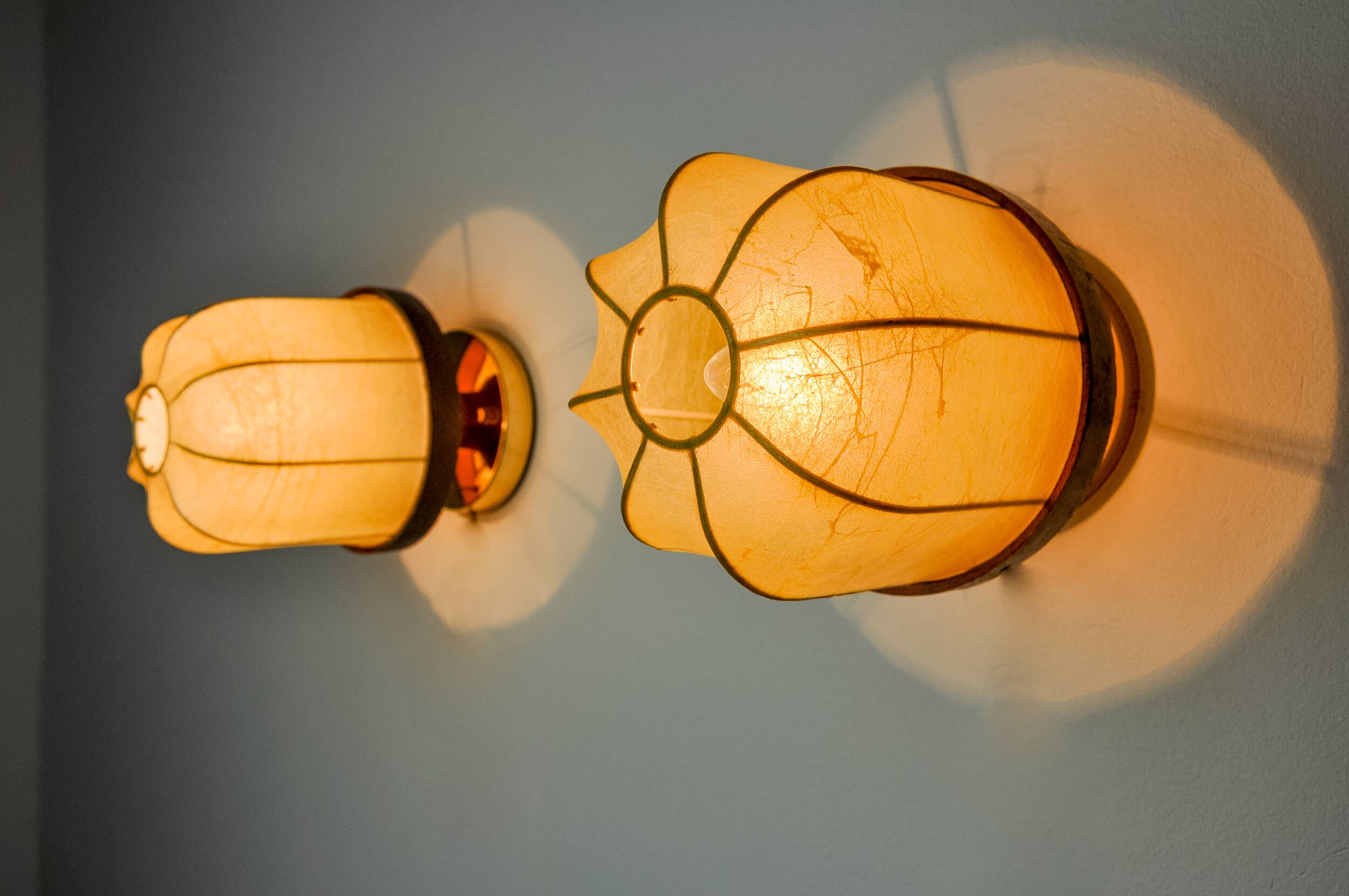Pair of “cocoon” wall lights, Italy, 1970
