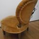 Fauteuil chauffeuse Napoléon III velours vieil or