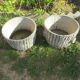 two round cement gardens, imitation of the bark