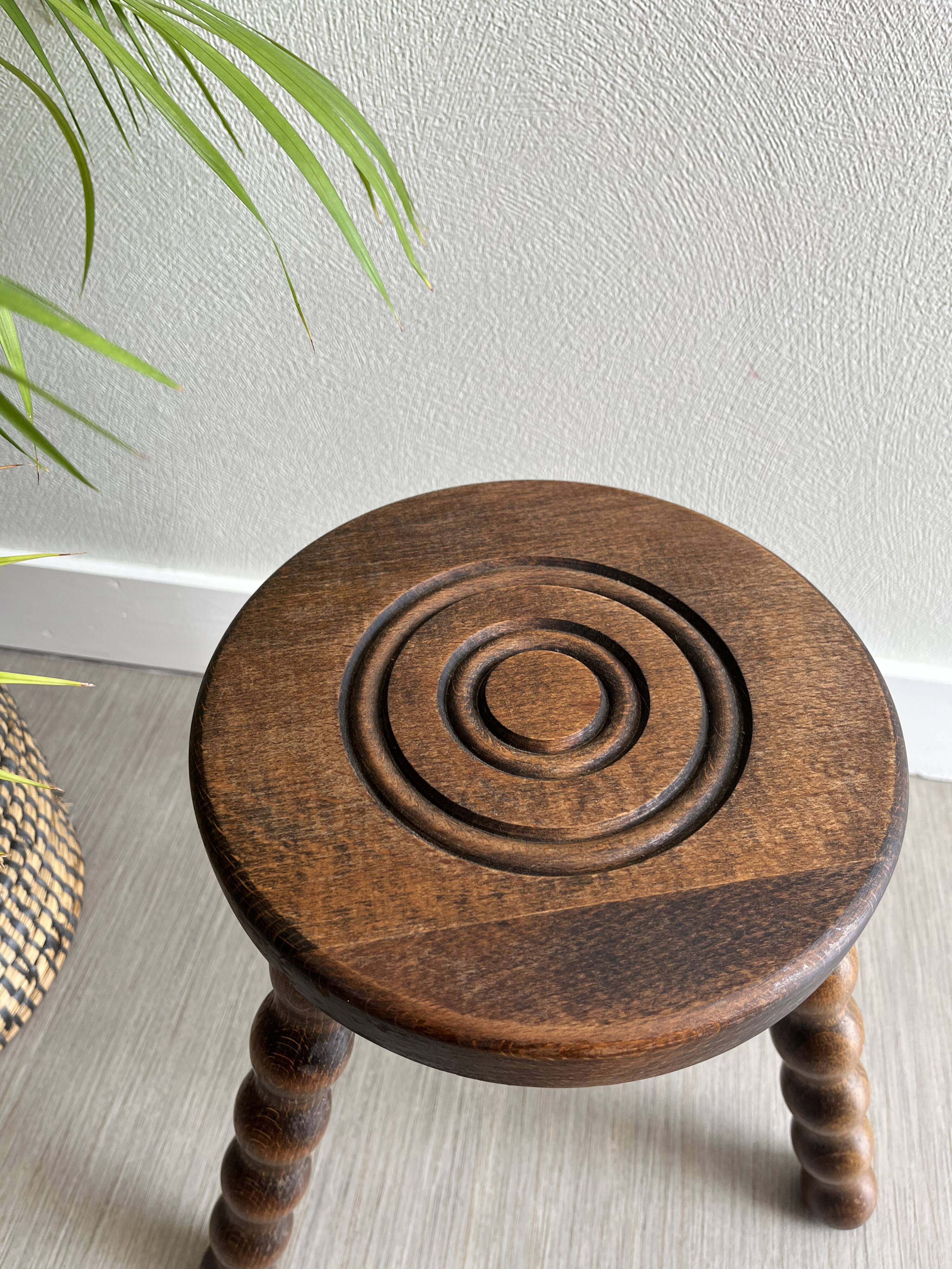 Wooden tripod stool