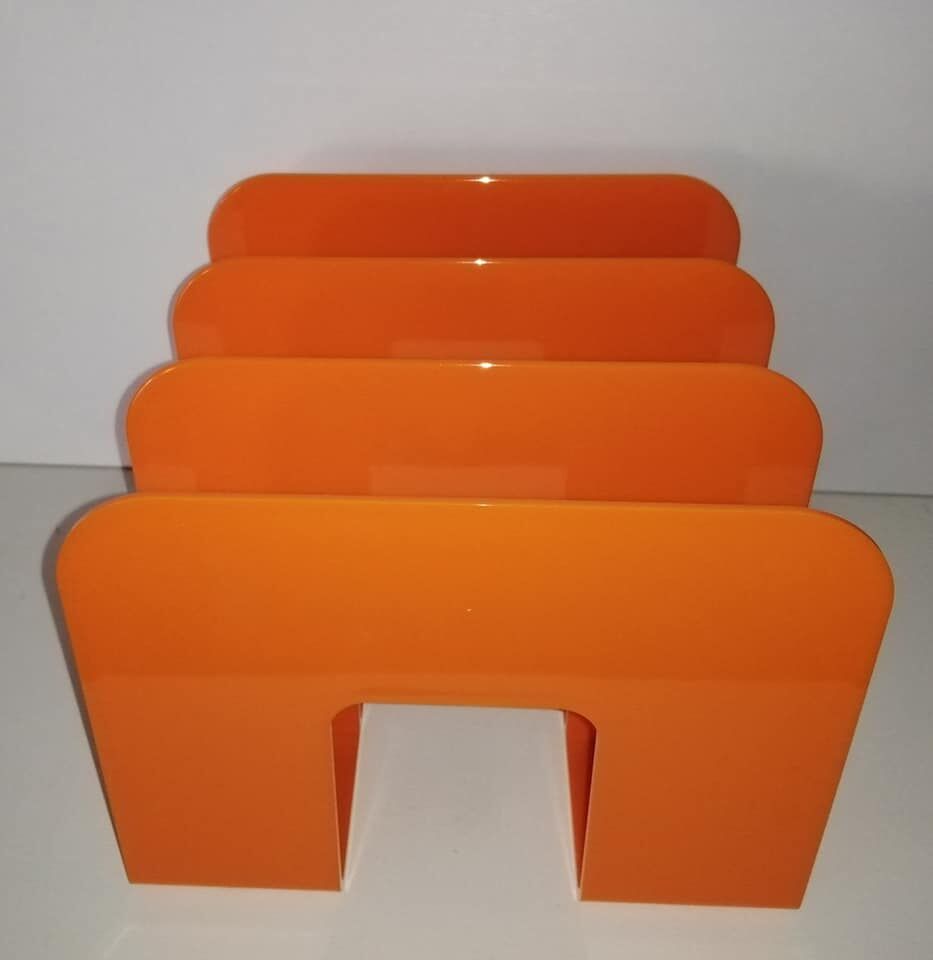 Vintage style orange plastic magazine door