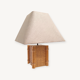 Vintage lamp 1980 bamboo foot and woven lampshade
