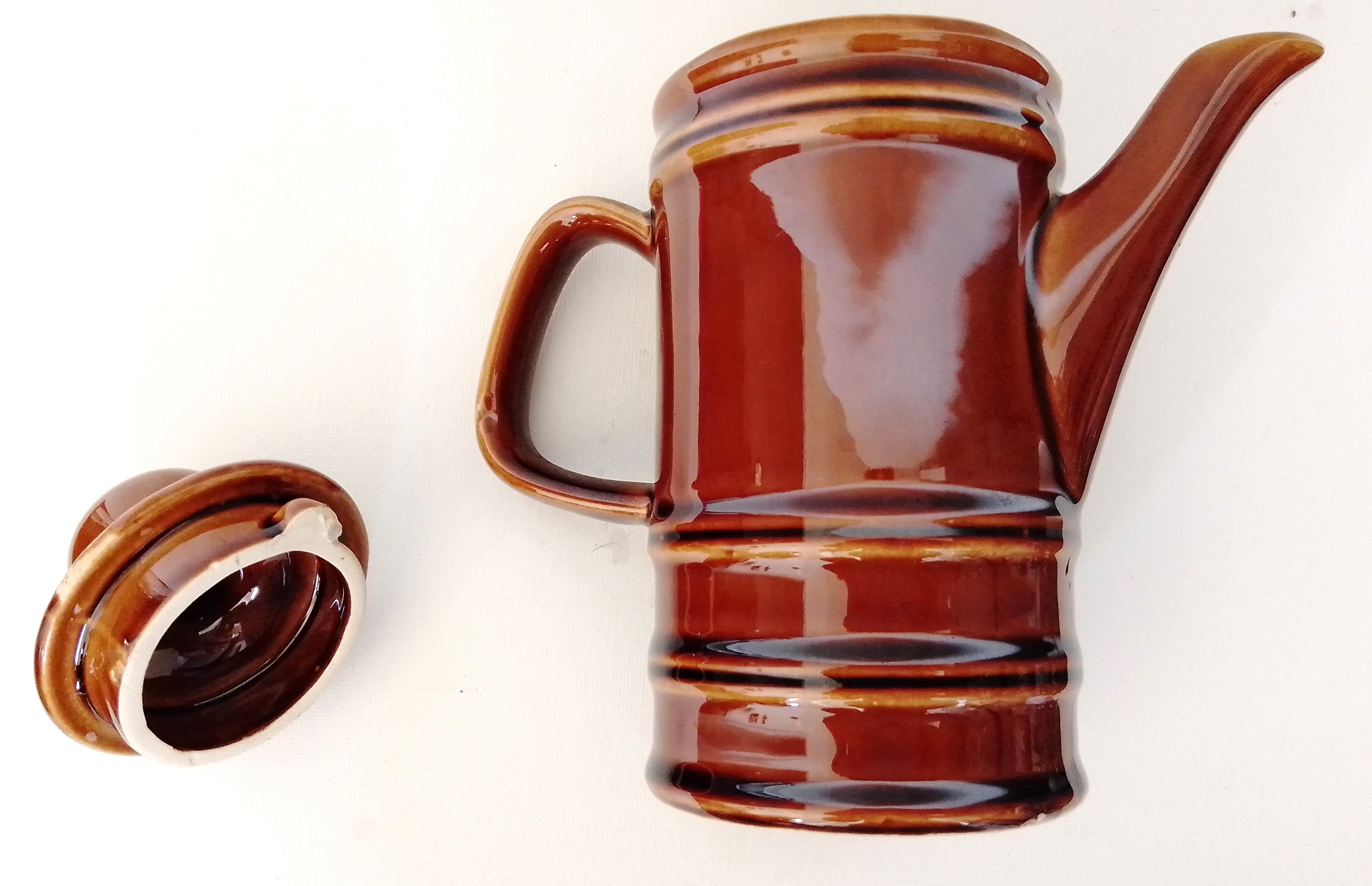 Brown ceramic coffee maker