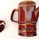 Brown ceramic coffee maker