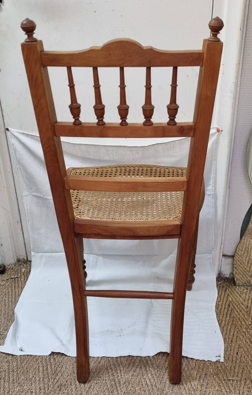 Rattan bedroom chair from the early 20th century