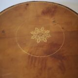 Round winemaker's table on original leather inlay gilded