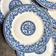6 blue ironstone dinner plates from Gien