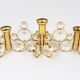 5 Palwa Style Candle Holders by Gaetano Sciolari in Brass and Crystal, 1970s