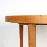 Table à manger ronde restaurée par Villy Schou Andersen / chêne / design danois moderne des années 1960 / 1970