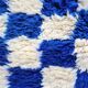 Majorelle Blue Moroccan Checkerboard Rug. Handmade, 100% pure wool. 255x165cm