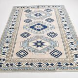 6x7 Navy Blue Cream Oriental Persian Rug, 178x225Cm