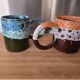 Duo de mugs artisanaux style "Fat Lava" / Vallauris