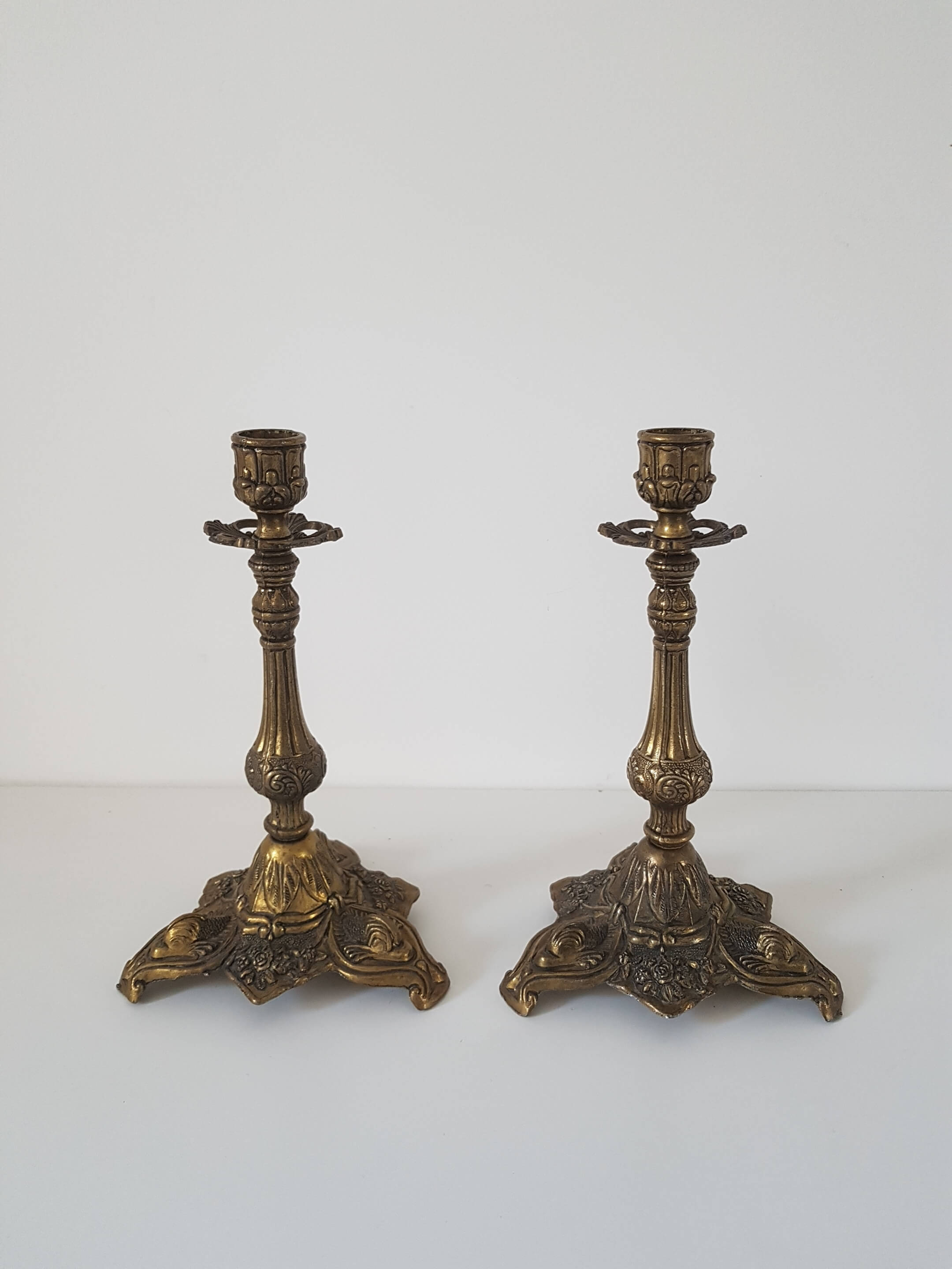 Pair of brass candlesticks