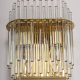 Pairs of wonderful wall lights with crystal rods, Italy, 1970s.