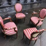 Ensemble 2 Fauteuils + 2 Sièges Louis XVI