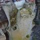 Concrete tree trunk planter