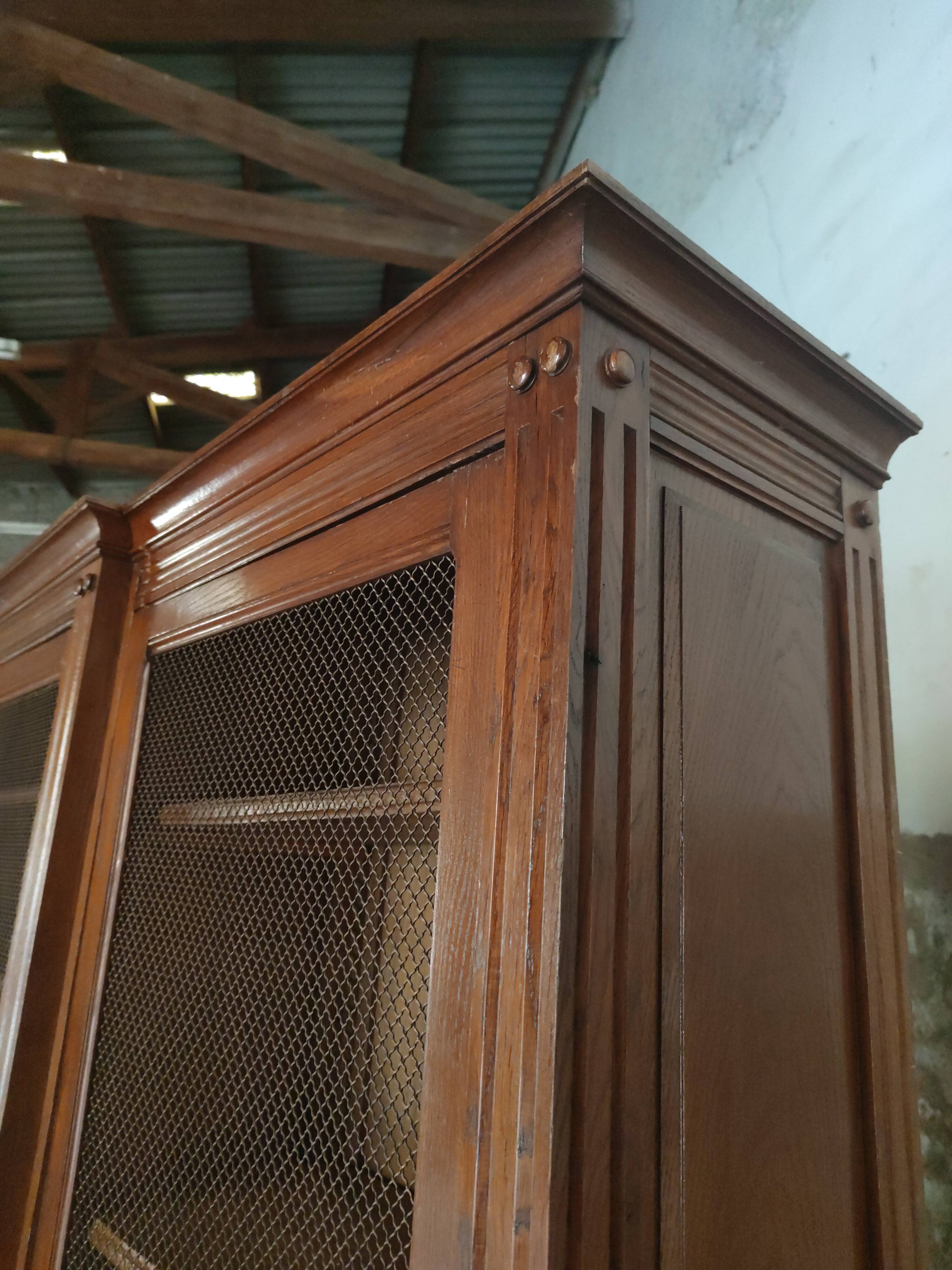 Solid oak library late 19th century around 1890