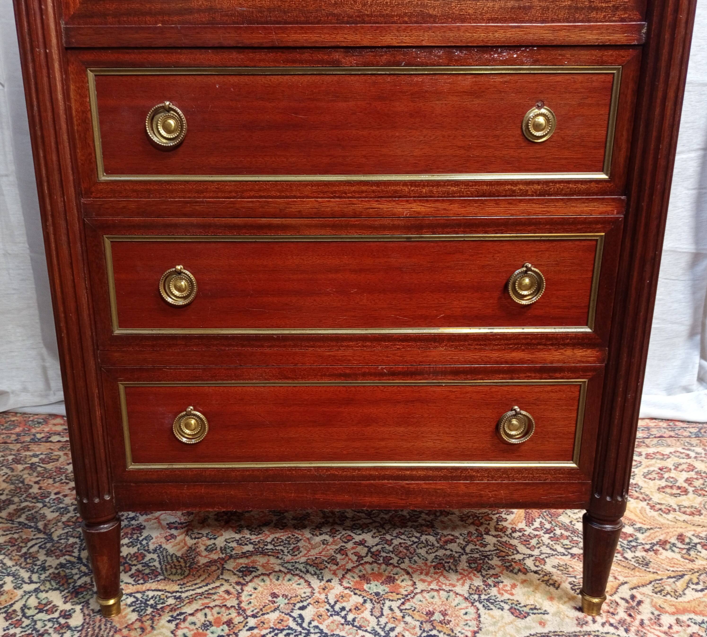 Maurice HIRSH for Maison Jansen Louis XVI style mahogany secretary
