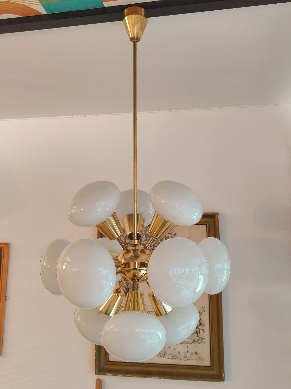 Sputnik chandelier by Jaroslav Bejvl for Kamenicky Senov