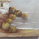 Hst 20th century signed solana: fishermen's houses, palm tree, tenerife, canary islands, spain