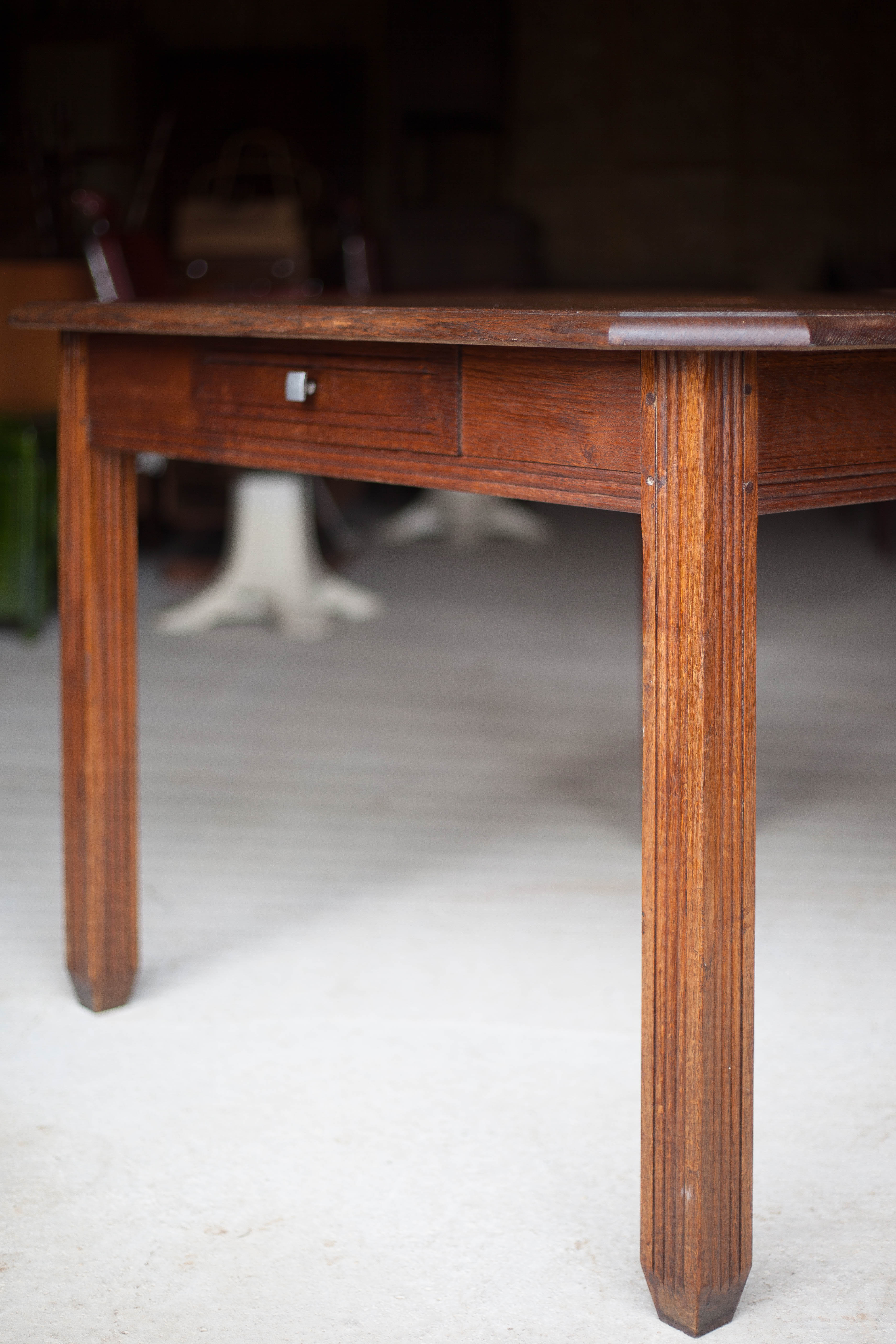 Square wooden art-deco table