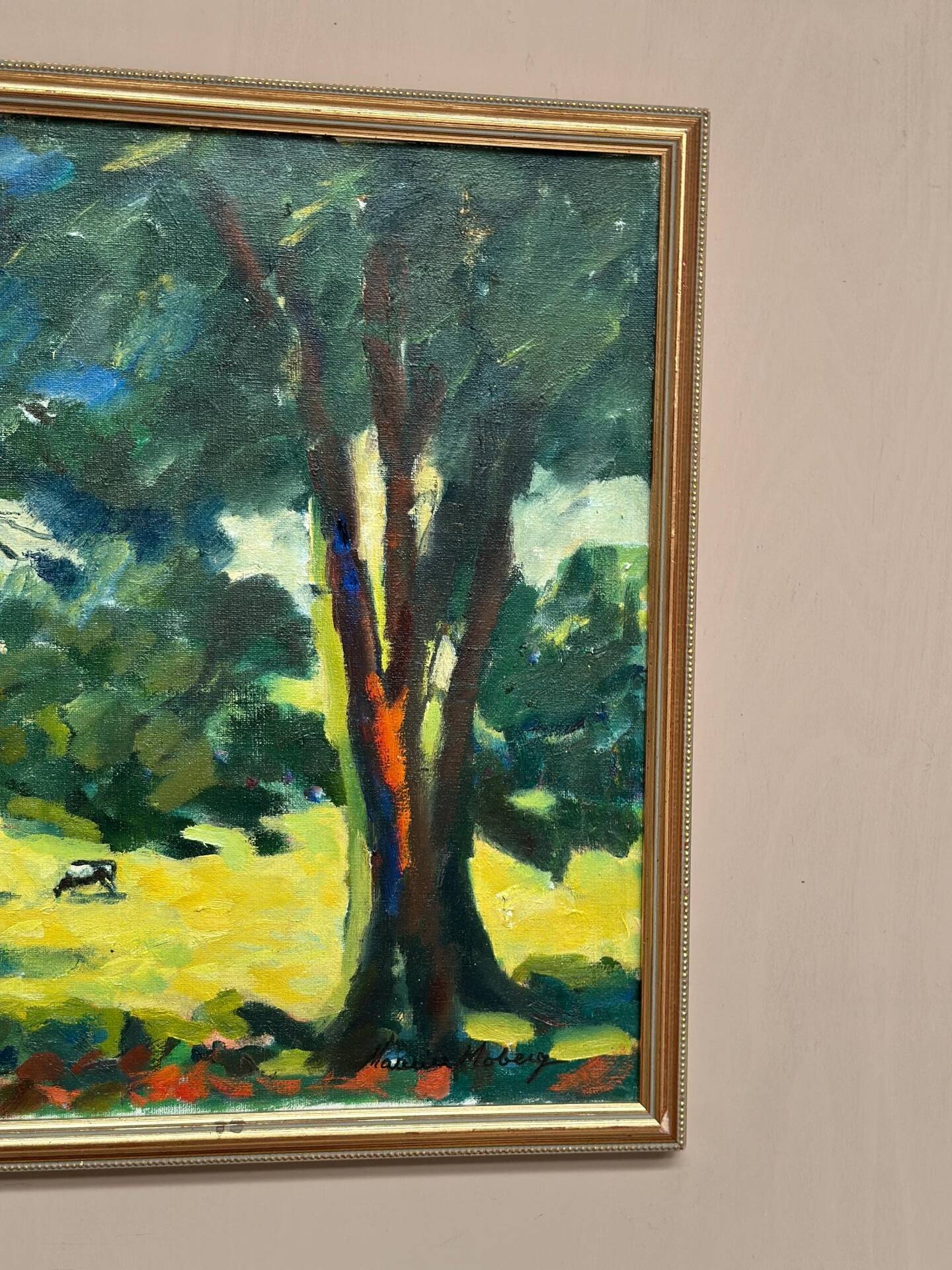 Swedish Oil on Canvas – “Gläntan, Båstad” by Maurice Moberg (1923–2014