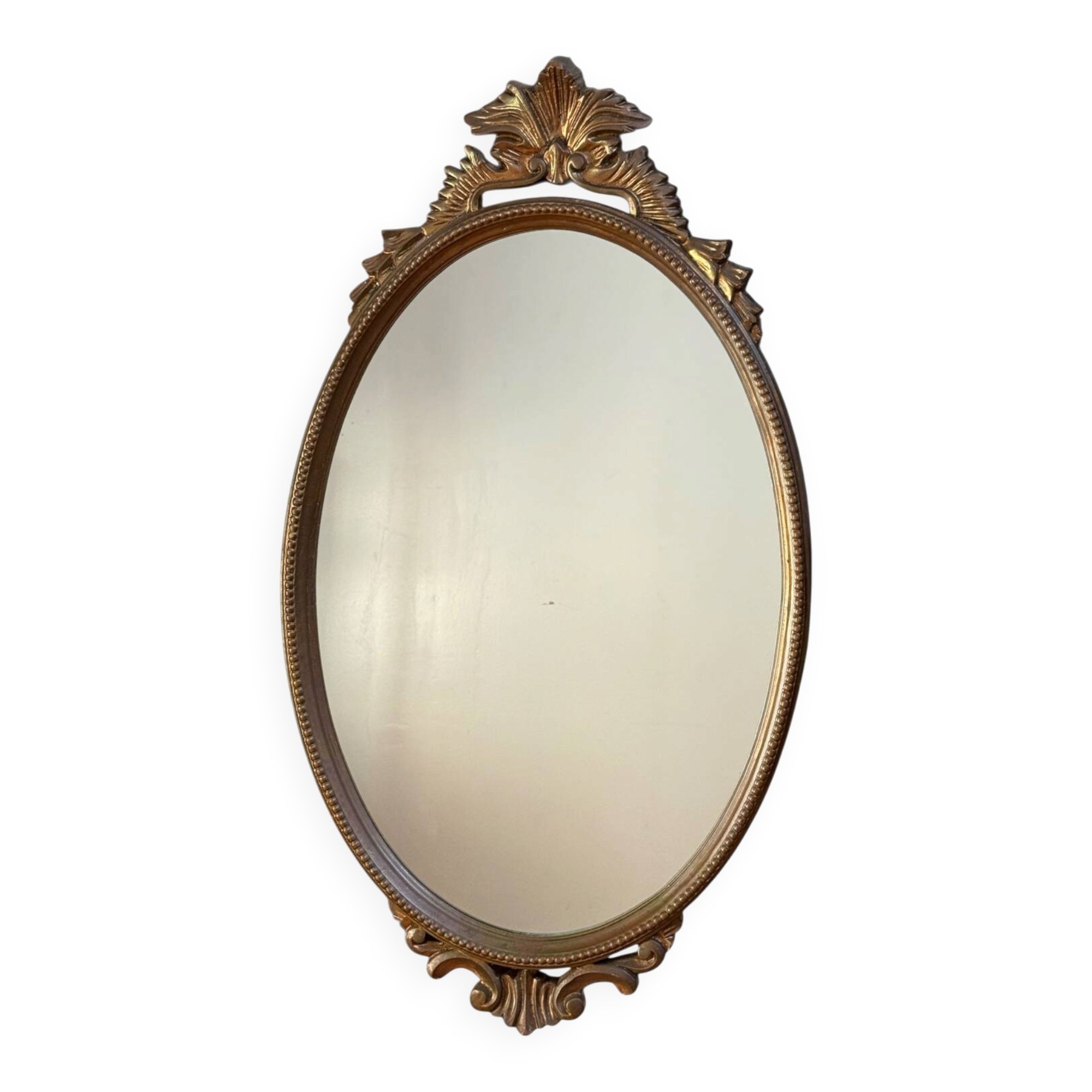 Golden wooden mirror from the 1950s France