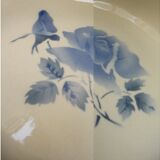Dessert Maufacture Diguoin Sarguemine blue flowers pattern earthenware plate