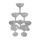 Set of 8 crystal cups engraved 30s