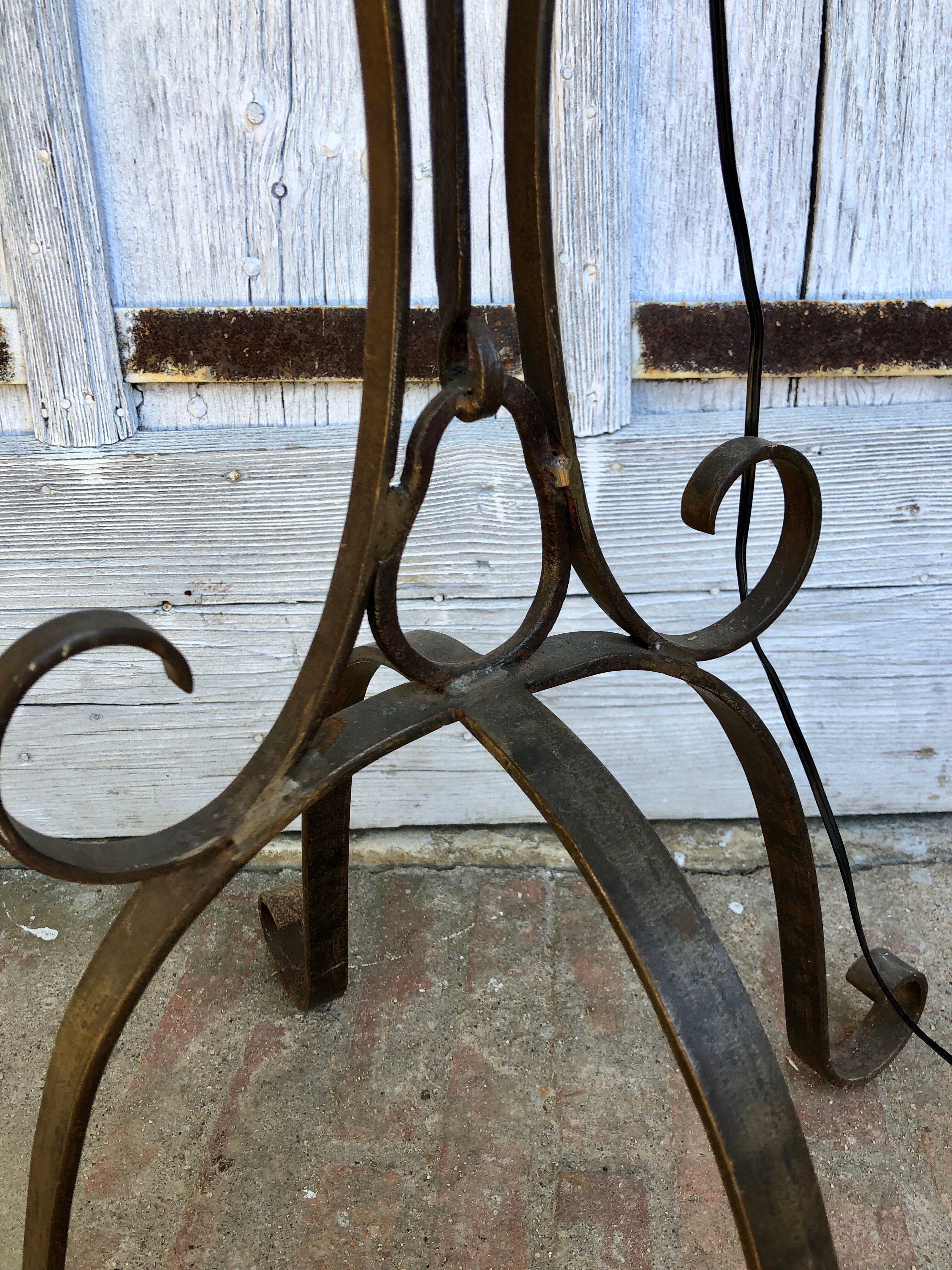 Brutalist wrought iron floor lamp 1970