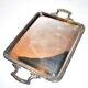 Antique silver metal top with crossed ribbons 21.5x15.5cm