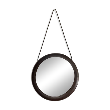 Vintage Scandinavian round wall mirror
