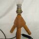 Vintage rattan table lamp – Tripod – Original porcelain socket –