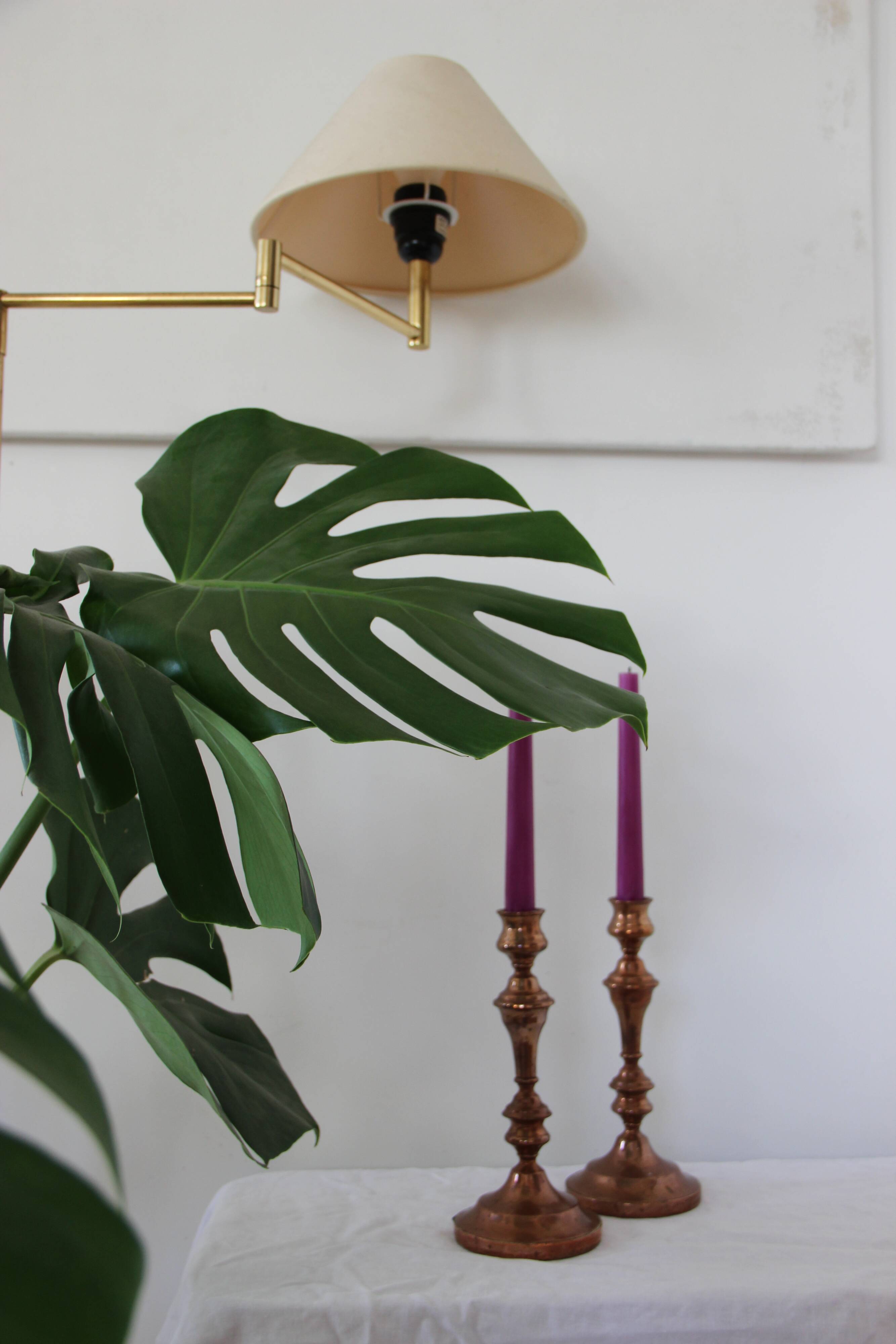 Two copper candle holders