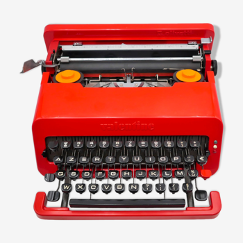 Machine à écrire Olivetti Valentine rouge révisée ruban neuf