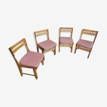 Lot de 4 chaises "Votre maison" par Guillerme & Chambron - Années 70