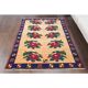 1970s Vintage Turkish Oushak Handmade Wool Cotton Orange Area Rug 102x155