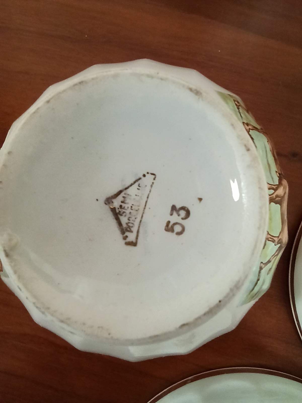 Set 6 bowls cow creamer semi porcelain old