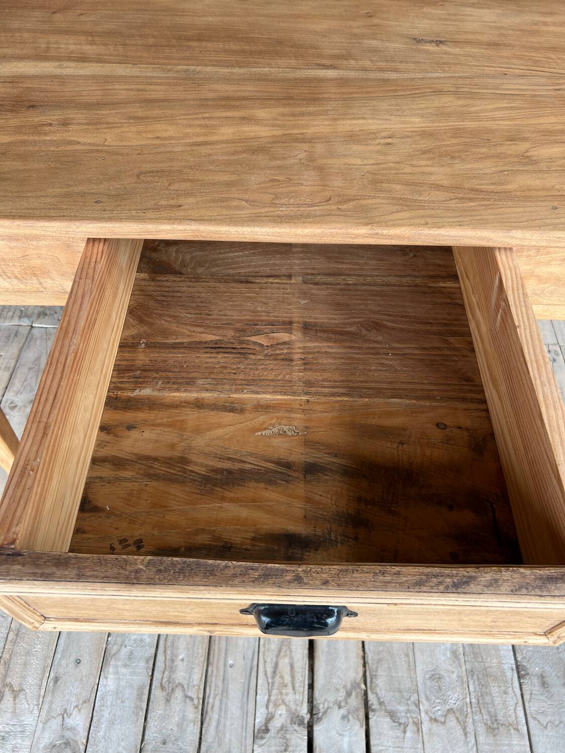 Table de campagne bois brut